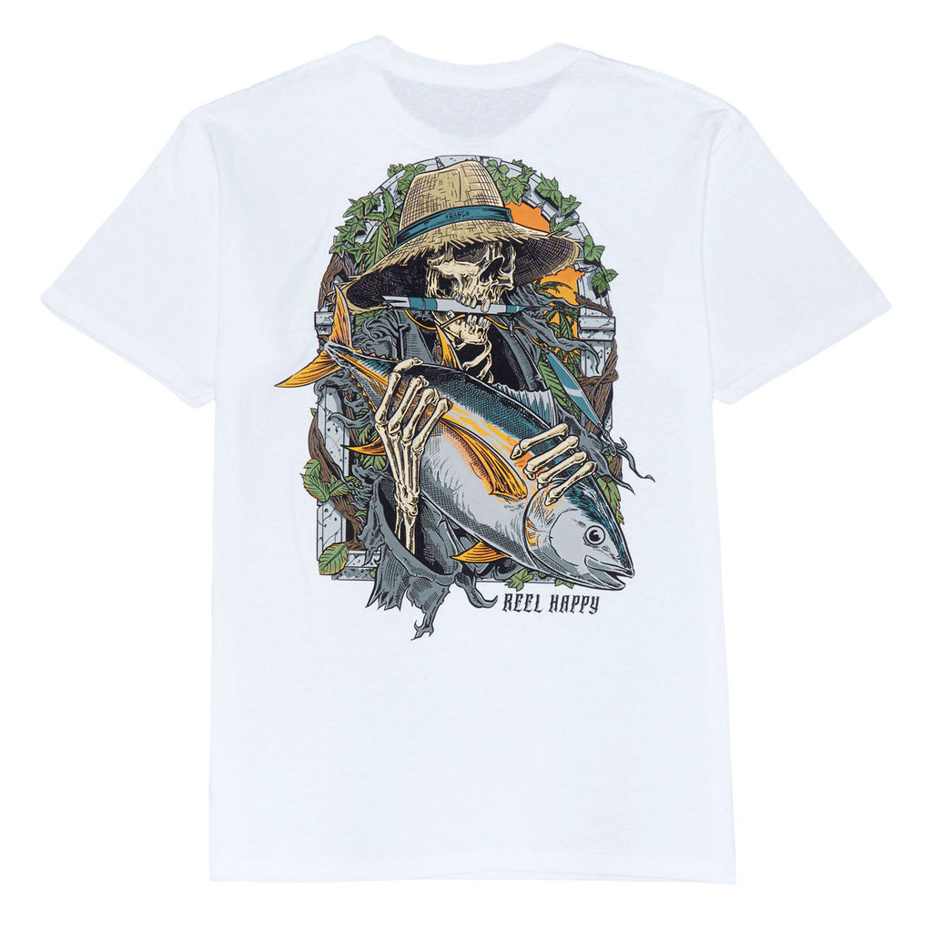 Reel Happy Fish & Bones T-Shirt - White