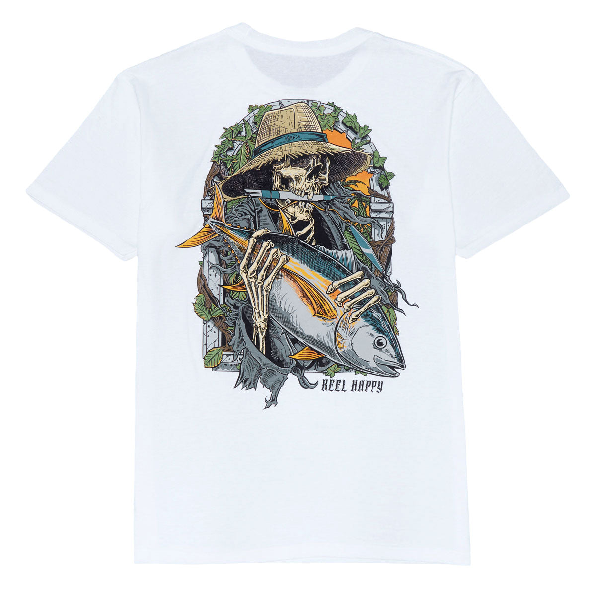Reel Happy Fish & Bones T-Shirt - White