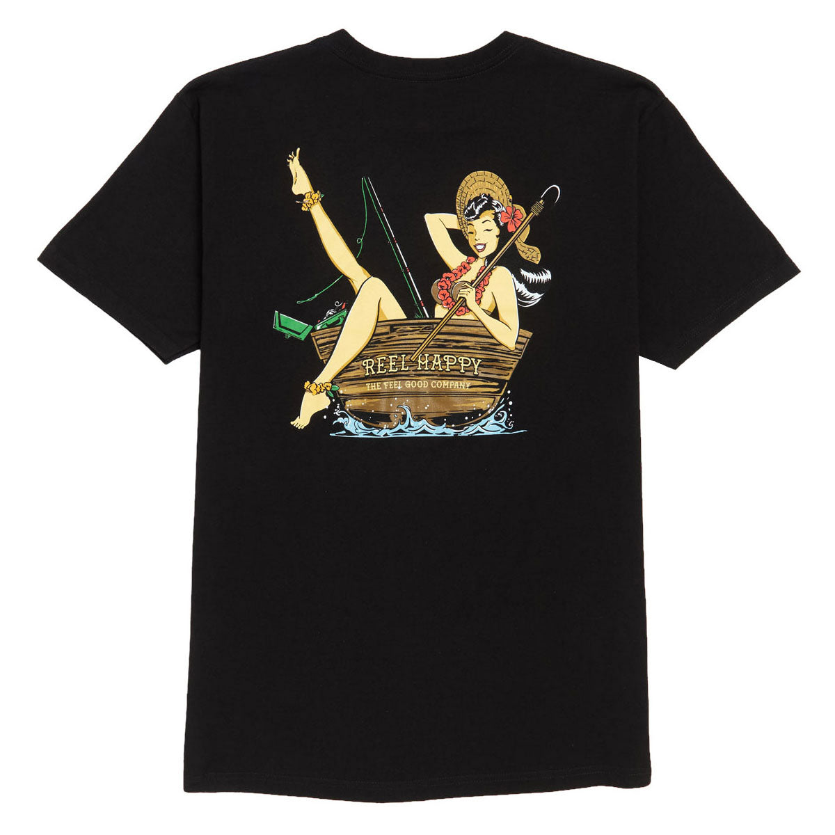 Reel Happy Easy Life T-Shirt - Black
