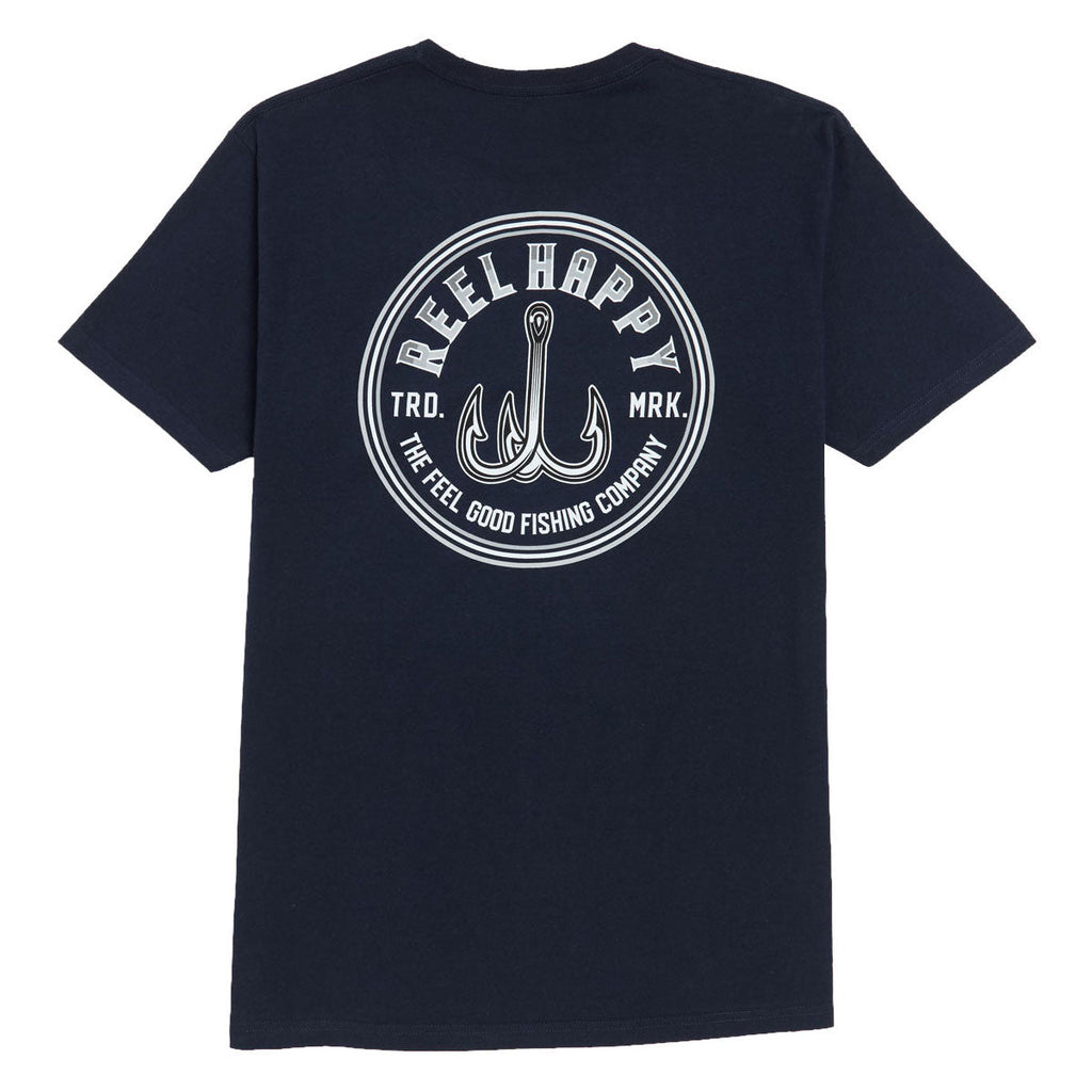 Reel Happy Treble Hook T-Shirt - Navy