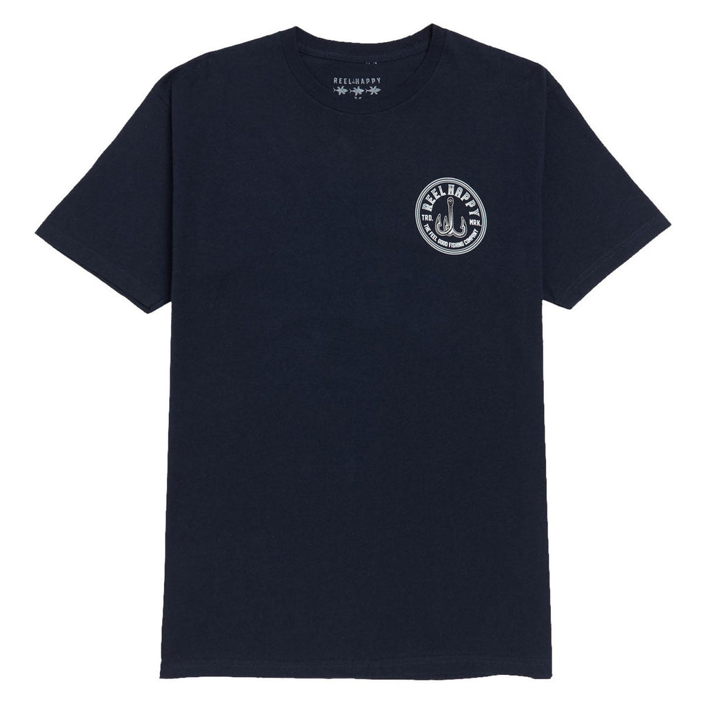 Reel Happy Treble Hook T-Shirt - Navy