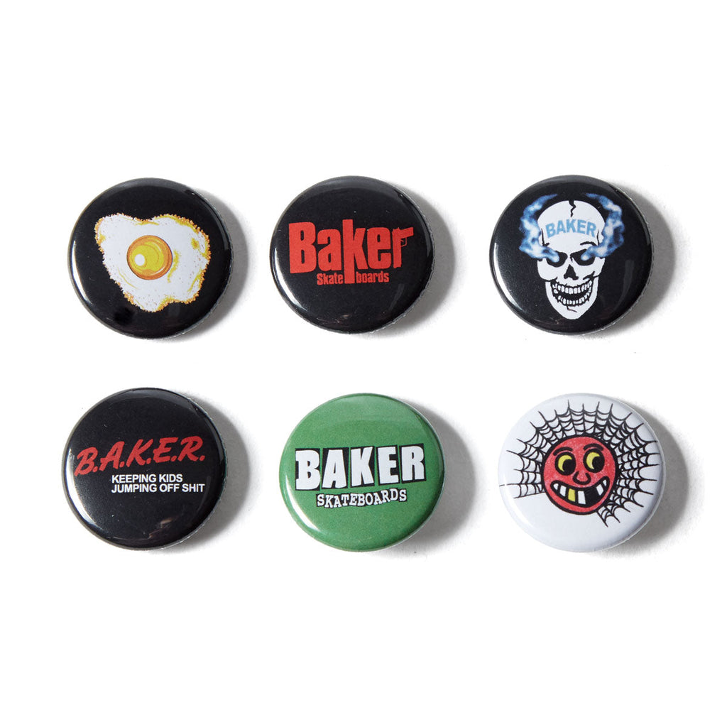 Baker Any Questions 6 Pack Of Buttons - Black