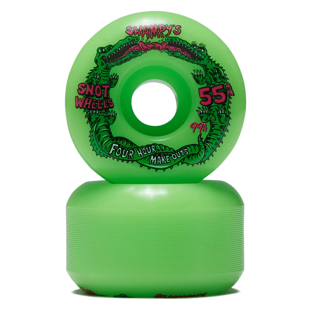 Snot Swampy Four Hour Conical 99a Skateboard Wheels - Neon Green - 55mm
