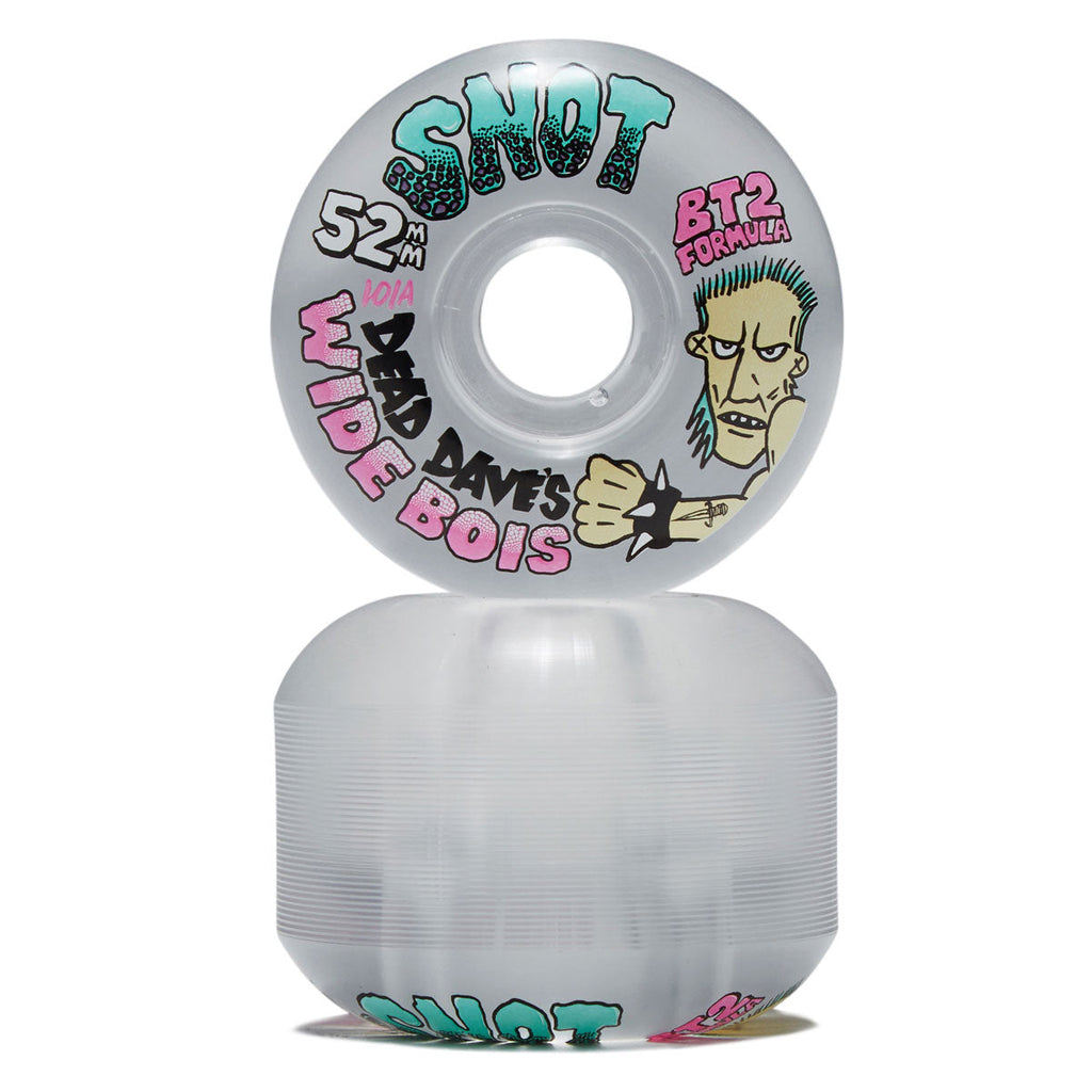 Snot Dead Dave Wide Boys 101a Skateboard Wheels - Clear - 52mm