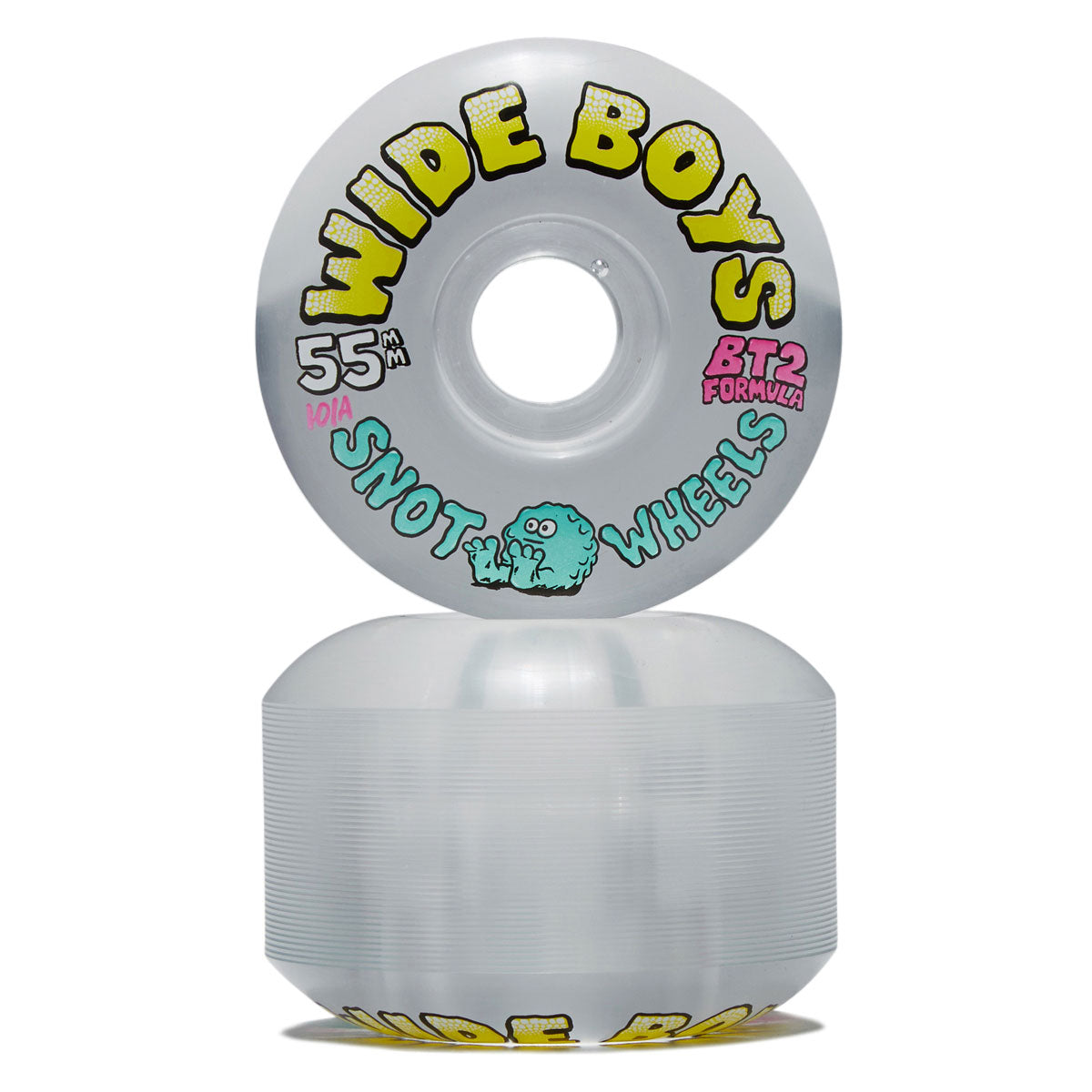 Snot Wide Boys 101a Skateboard Wheels - Clear/Yellow - 55mm