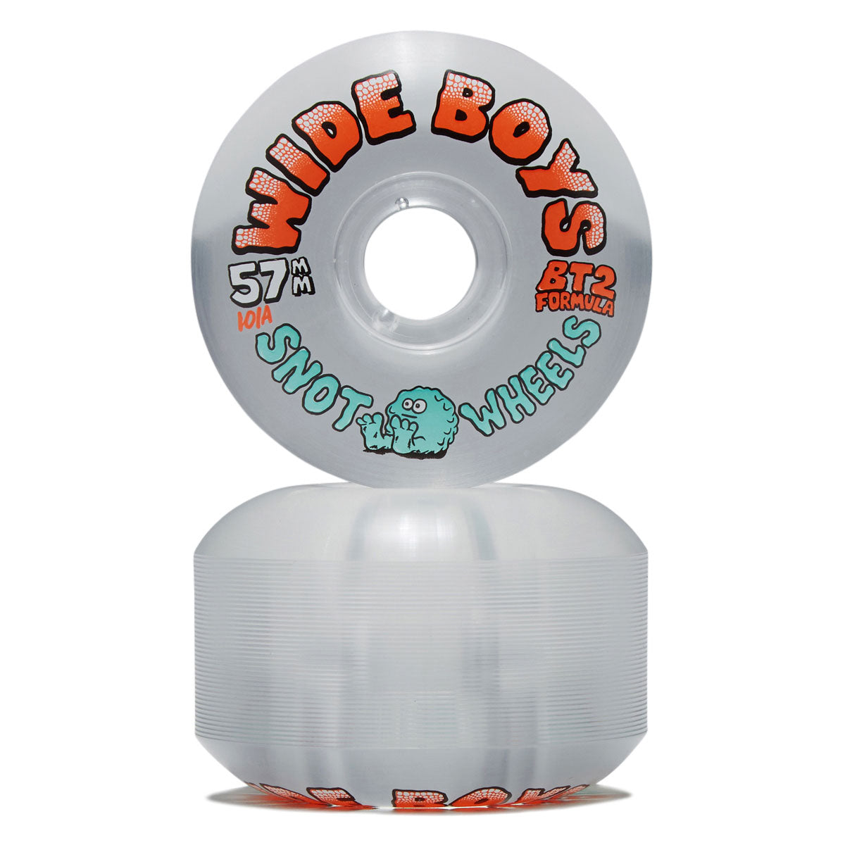 Snot Wide Boys 101a Skateboard Wheels - Clear/Orange - 57mm
