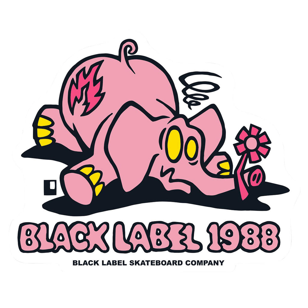 Black Label Pink Elephant Sticker - Assorted