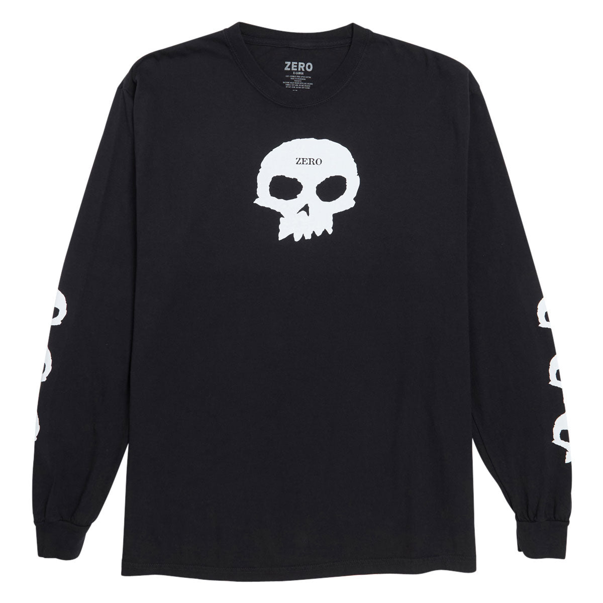 Zero Single Skull Long Sleeve T-Shirt - Black