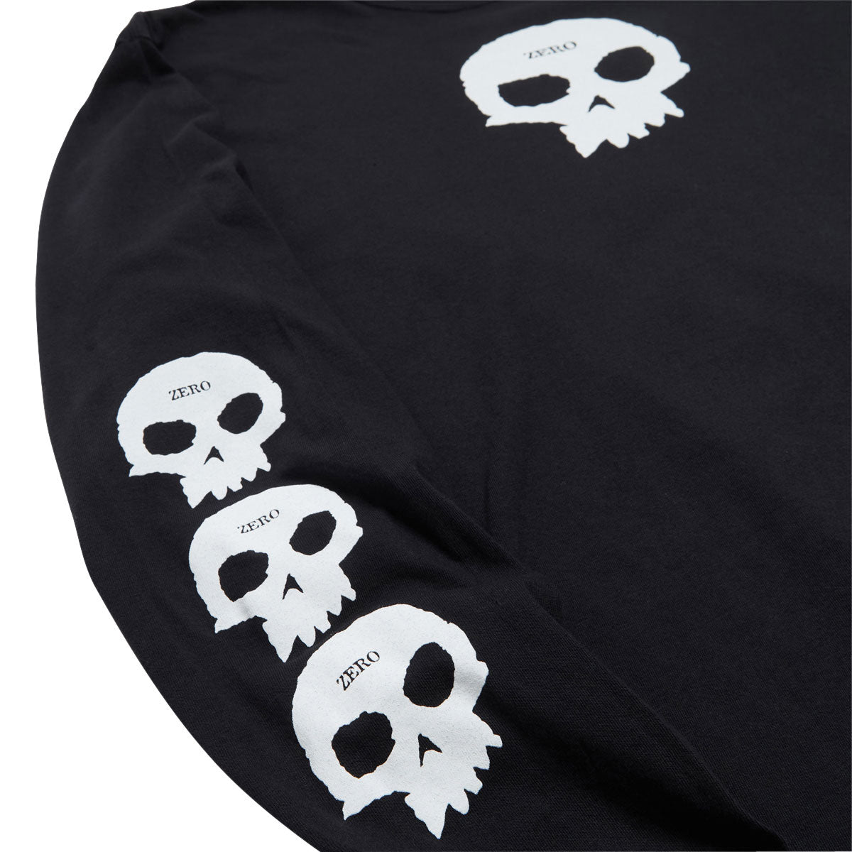 Zero Single Skull Long Sleeve T-Shirt - Black