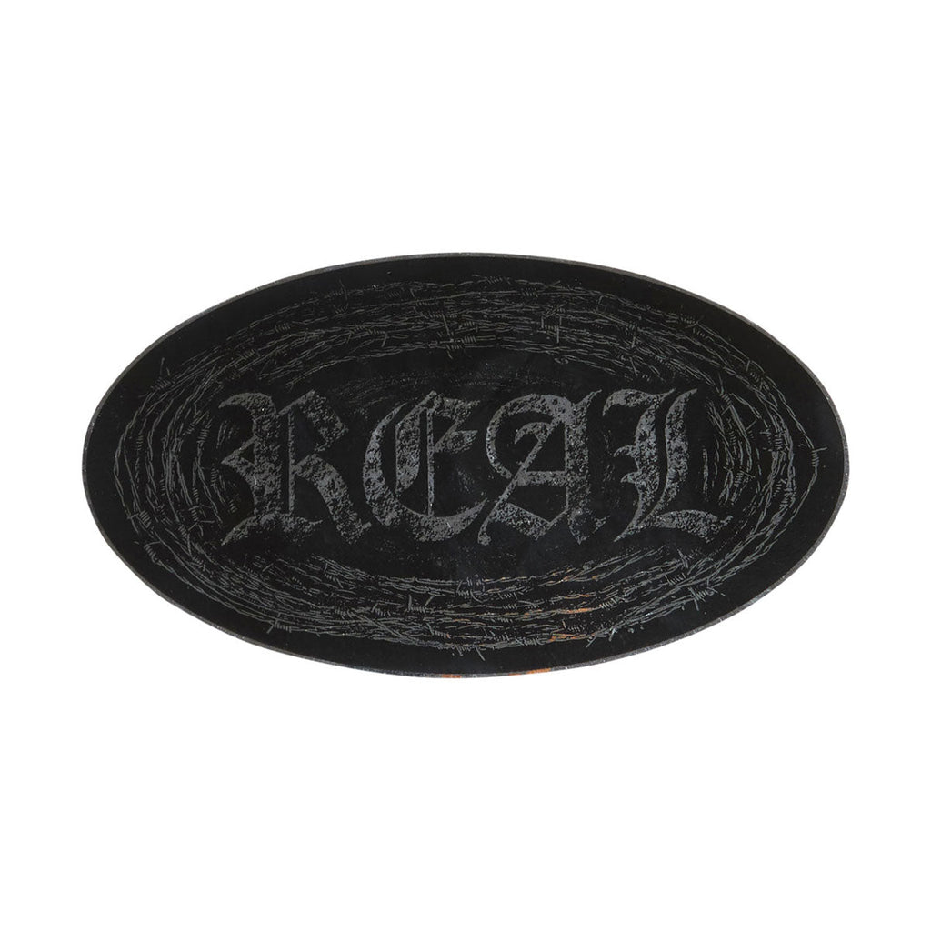 Real Barbed Oval Sticker - Black