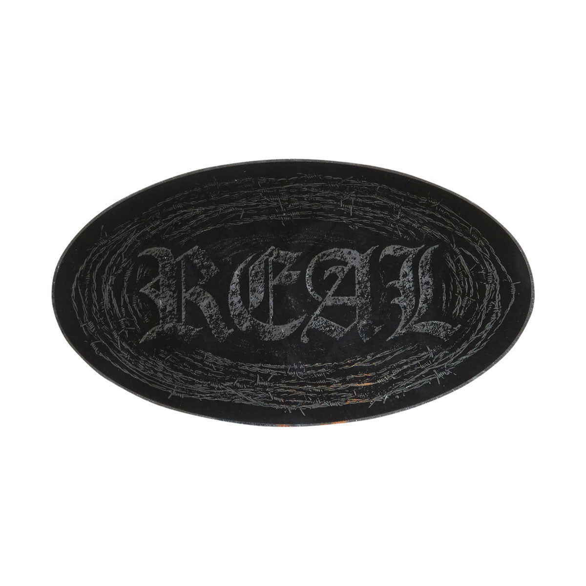 Real Barbed Oval Sticker - Black