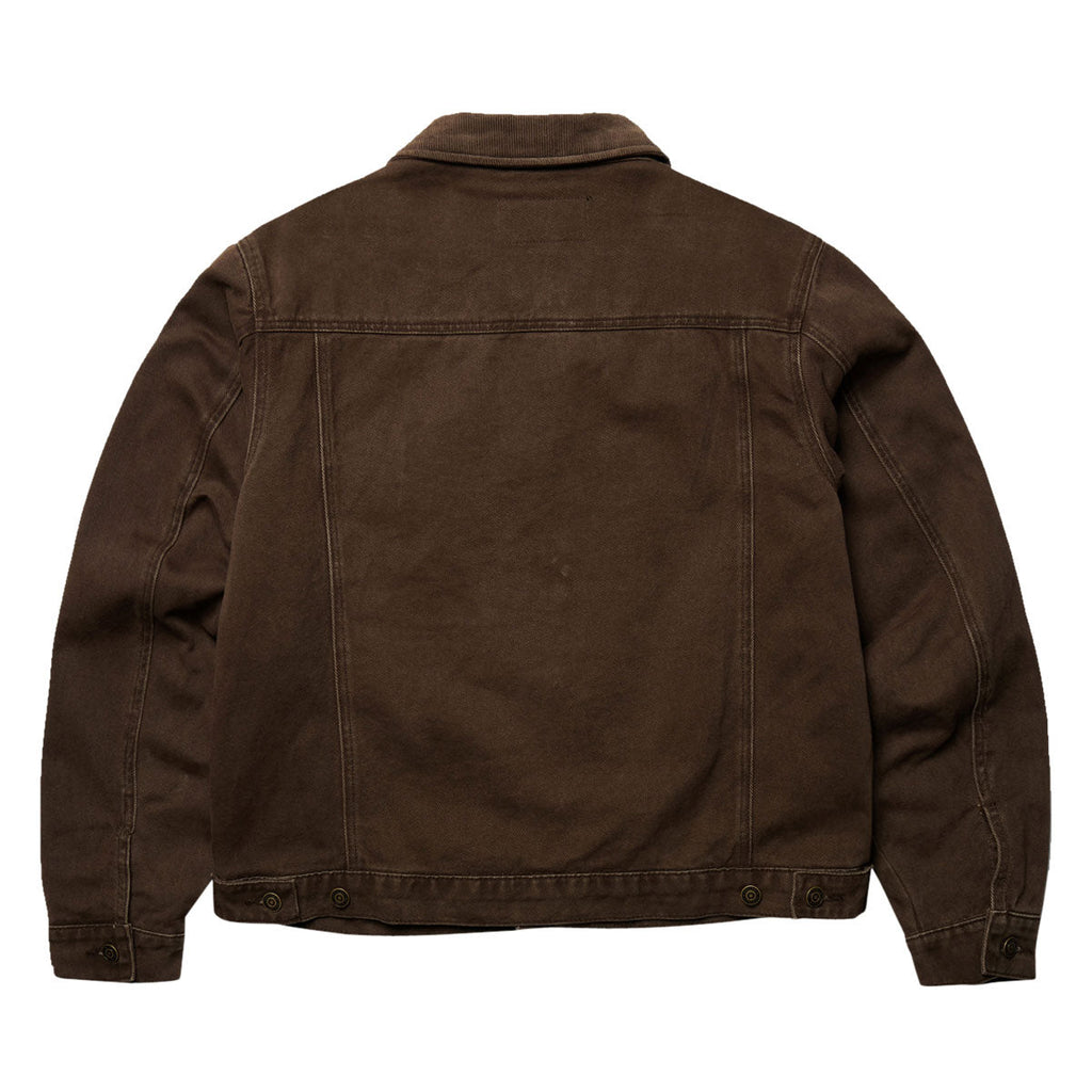 One Of These Days Lined Trucker Jacket - Washed Brown Denim