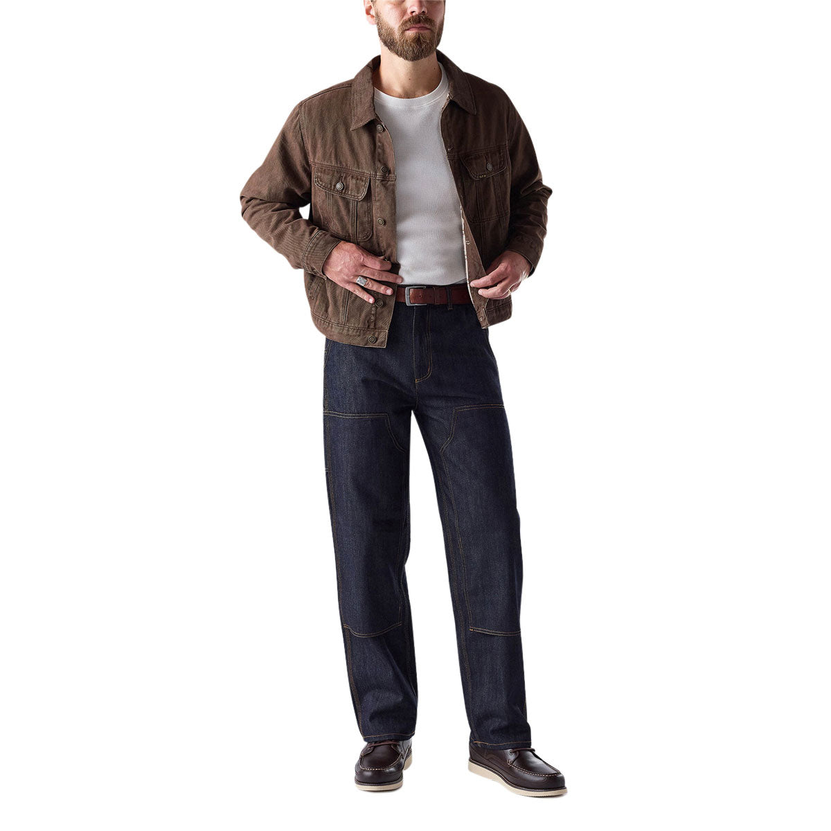 One Of These Days Lined Trucker Jacket - Washed Brown Denim