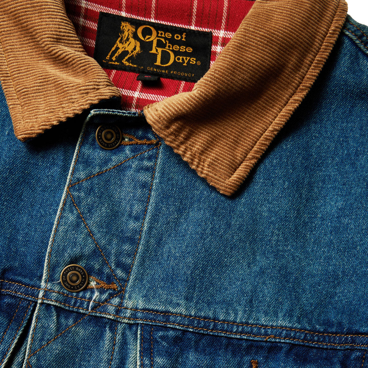 One Of These Days Lined Trucker Jacket - Washed Denim