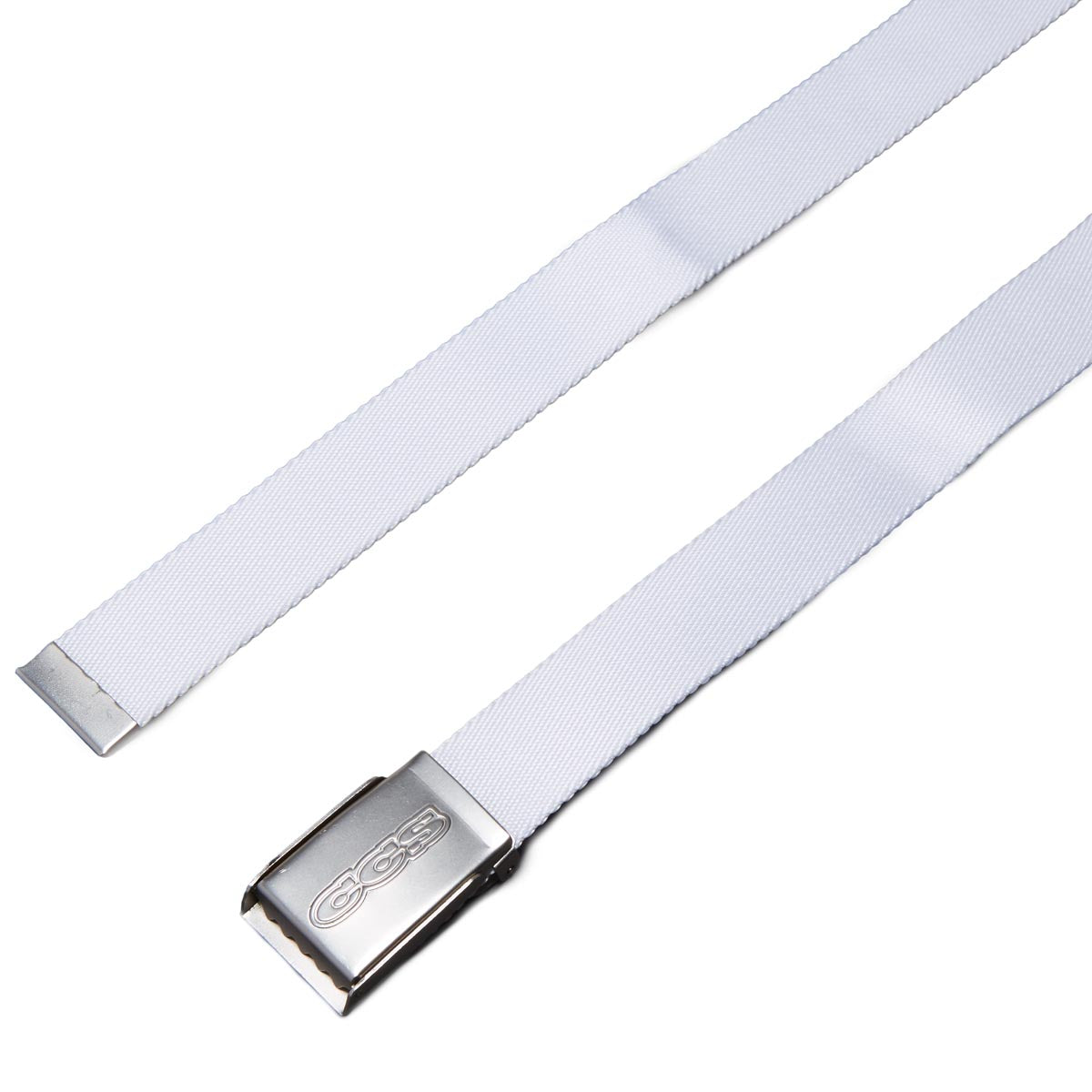 CCS Silver 96 Logo Web Belt - White