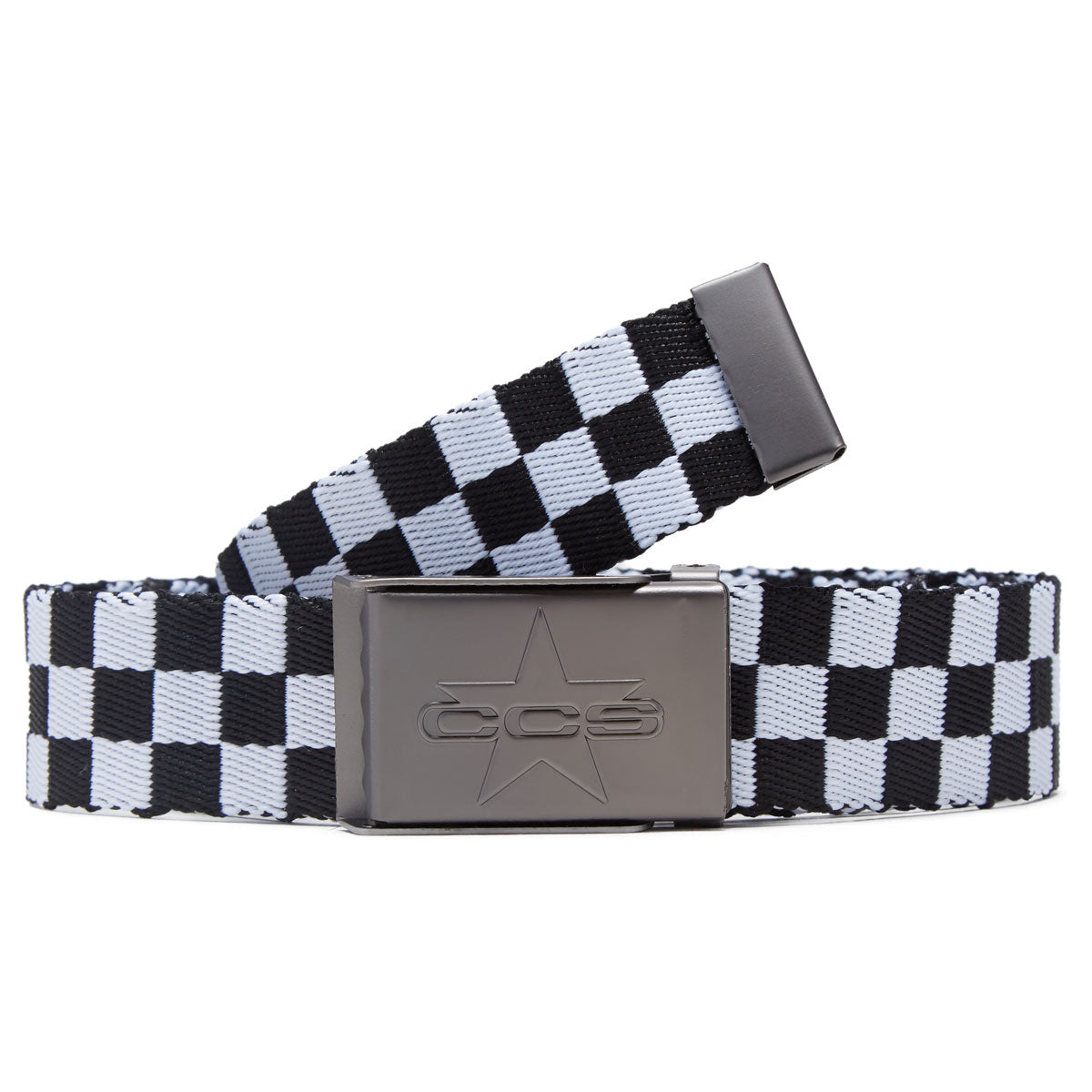 CCS Gunmetal 97 Star Web Belt - Checkerboard