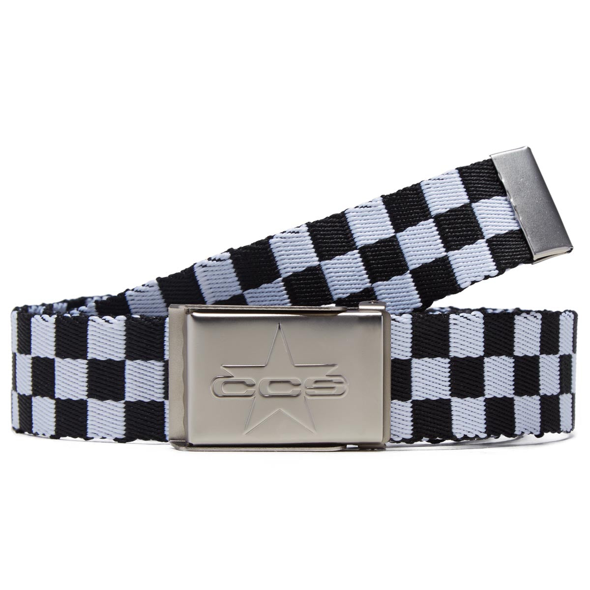 CCS Silver 97 Star Web Belt - Checkerboard