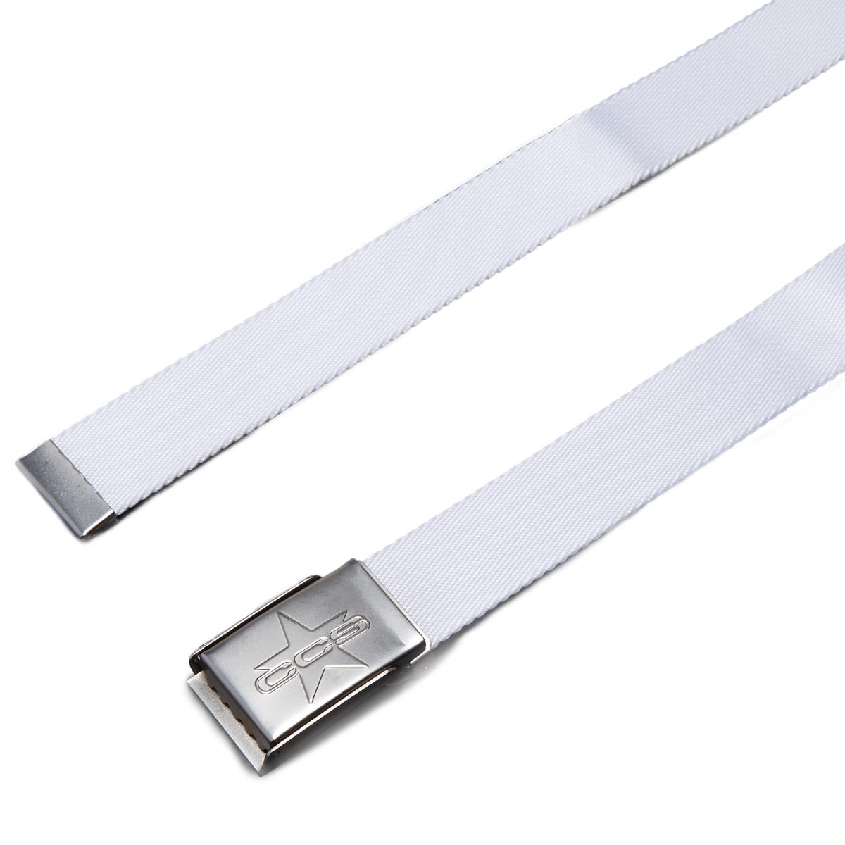 CCS Silver 97 Star Web Belt - White
