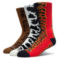 CCS 3 Pack Pattern Socks - Leopard/Cow/Flame