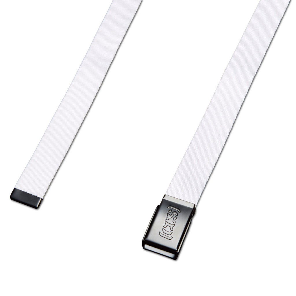 CCS Black Logo Buckle Belt - White