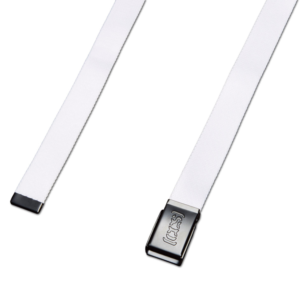 CCS Black Logo Buckle Belt - White