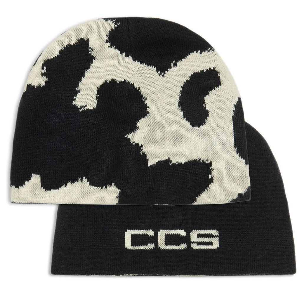 CCS Reversible Cow Skully Beanie - Black/Natural
