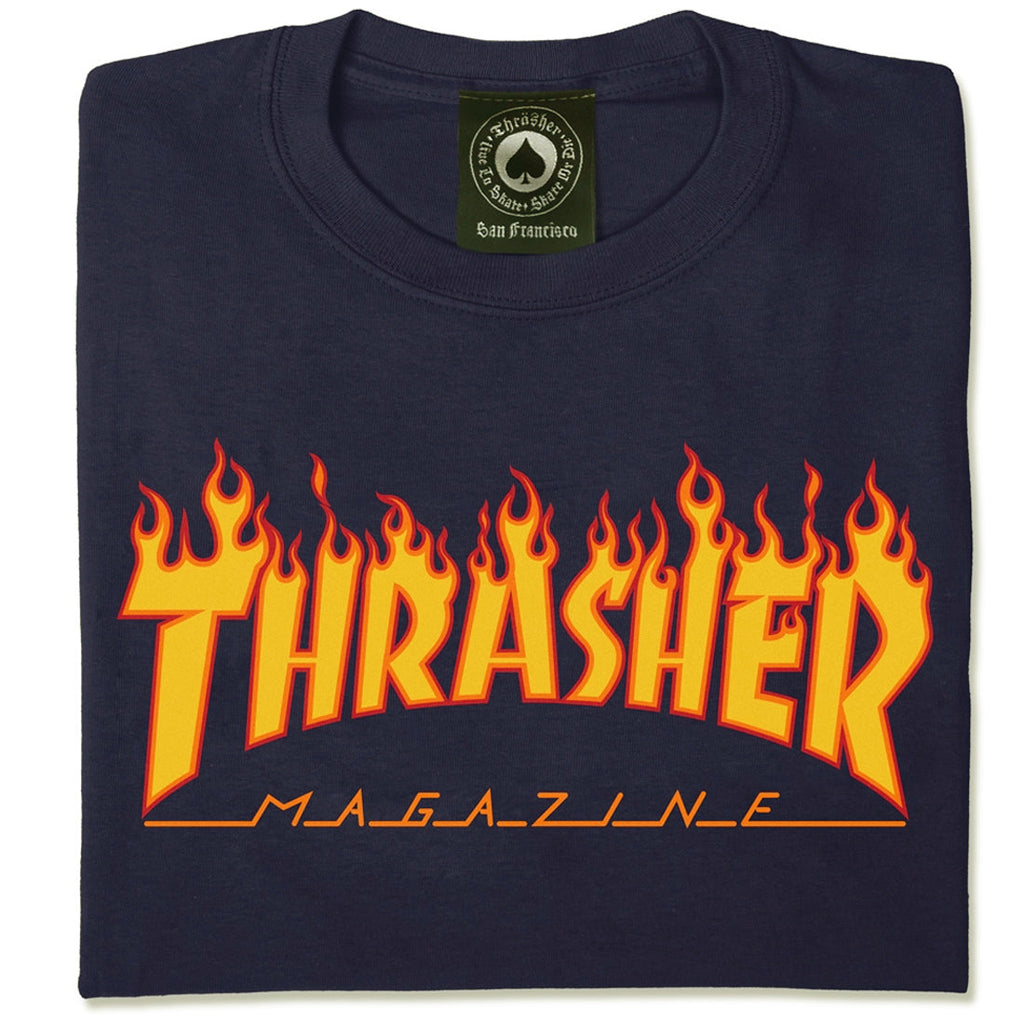 Thrasher Flame T-Shirt - Navy