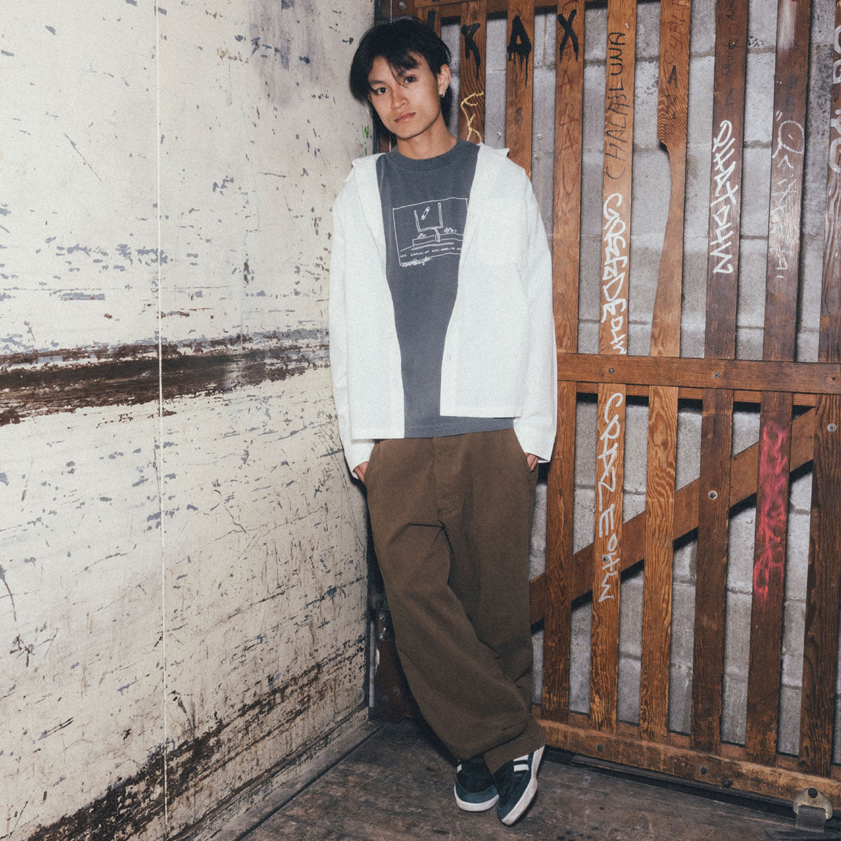 CCS Wide Leg Chino Pants - Brown